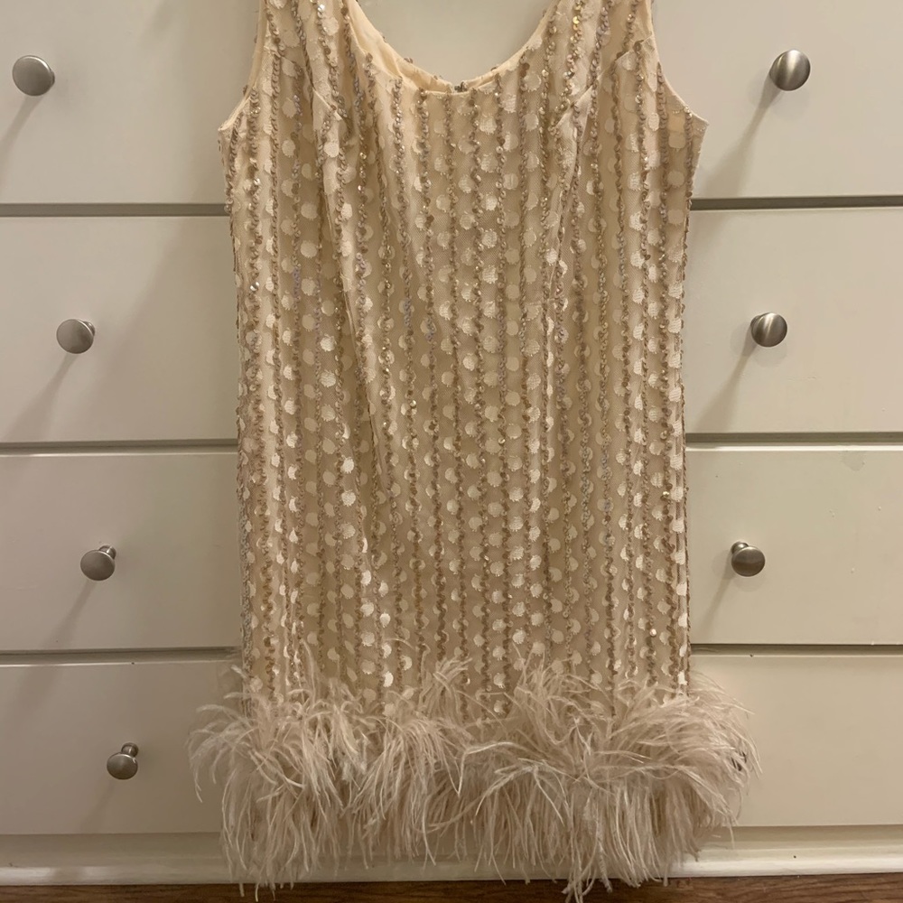Vintage Gatsby Sequin and Feather Dress